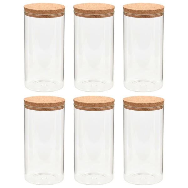 vidaXL opbevaringsglas med korklåg 6 stk. 1100 ml