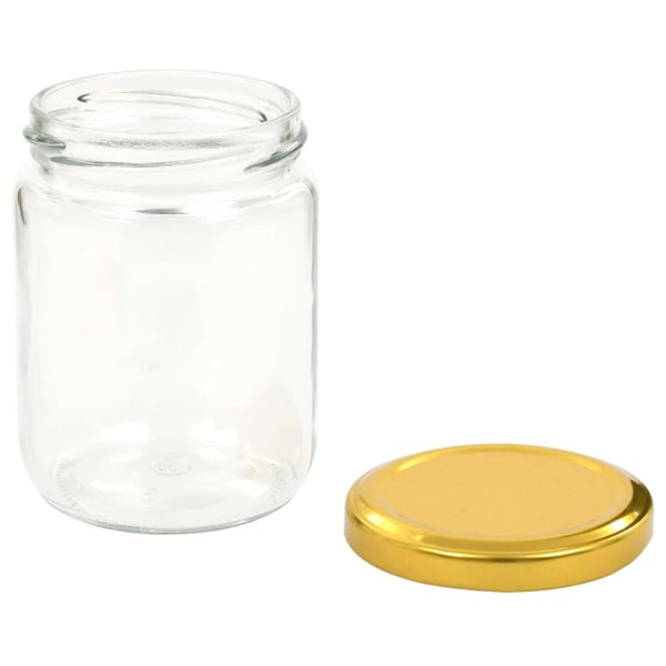 vidaXL Syltetøyglass med gult lokk 48 stk 230 ml