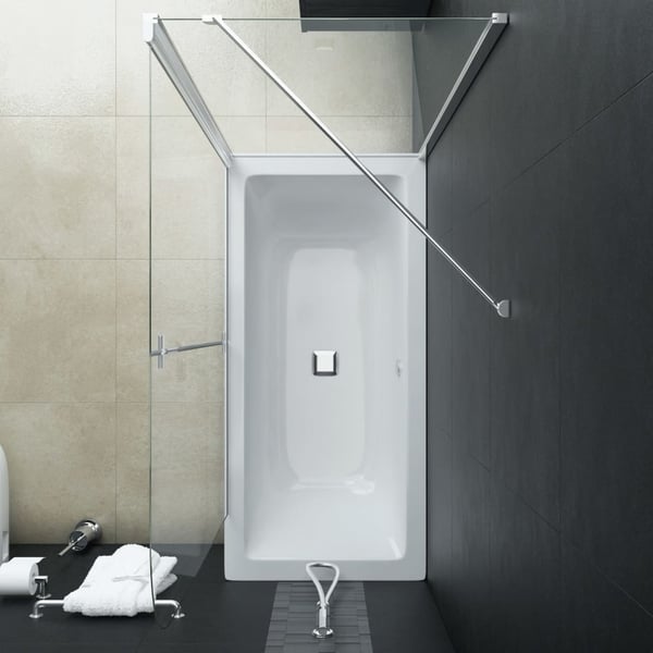 vidaXL foldbar brusevæg 120x68x130 cm sikkerhedsglas