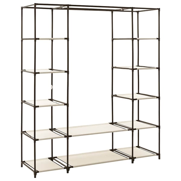 vidaXL Garderobeskap med rom og stenger krem 150x45x176 cm stoff