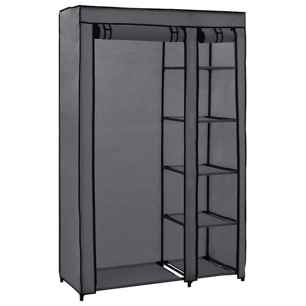 vidaXL foldbare klædeskabe 2 stk. 110 x 45 x 175 cm stof grå