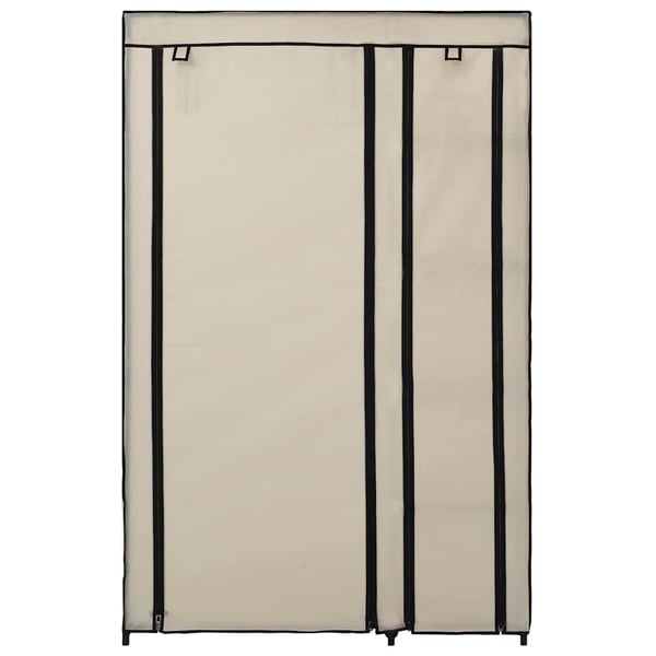 vidaXL Sammenleggbar garderobe kremfarget 110x45x175 cm stoff