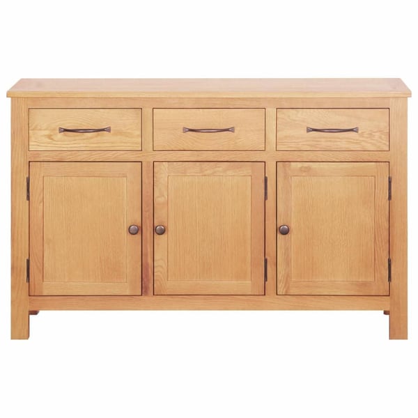 vidaXL skænk 112x33,5x70 cm massivt egetræ