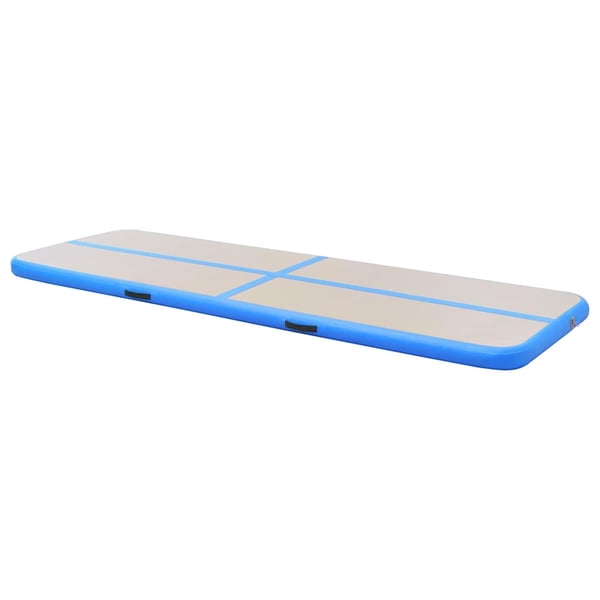 vidaXL Oppblåsbar gymnastikkmatte med pumpe 400x100x10 cm PVC blå