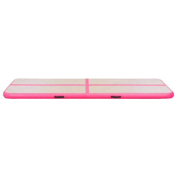 vidaXL Oppblåsbar gymnastikkmatte med pumpe 800x100x10 cm PVC rosa