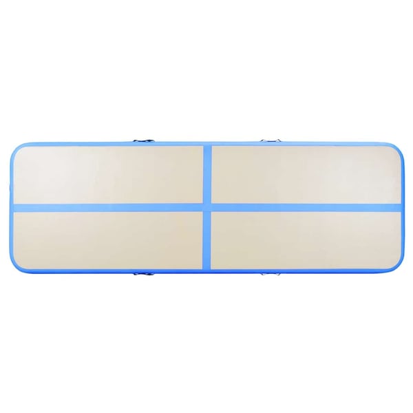 vidaXL Oppblåsbar gymnastikkmatte med pumpe 700x100x10 cm PVC blå
