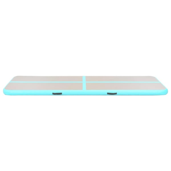 vidaXL Oppblåsbar gymnastikkmatte med pumpe 500x100x10 cm PVC grønn
