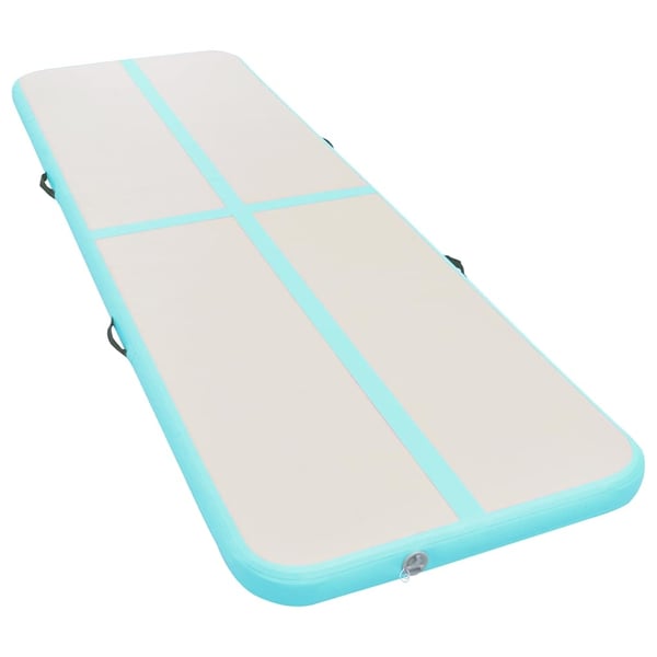 vidaXL Oppblåsbar gymnastikkmatte med pumpe 700x100x10 cm PVC grønn