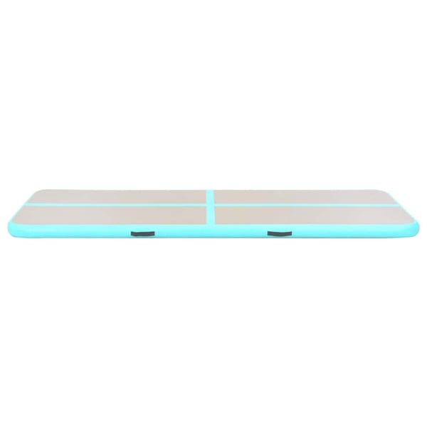 vidaXL Oppblåsbar gymnastikkmatte med pumpe 700x100x10 cm PVC grønn