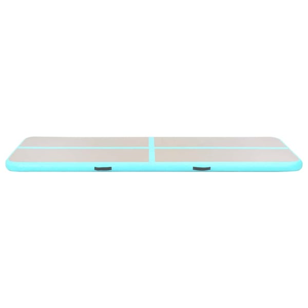 vidaXL Oppblåsbar gymnastikkmatte med pumpe 400x100x10 cm PVC grønn
