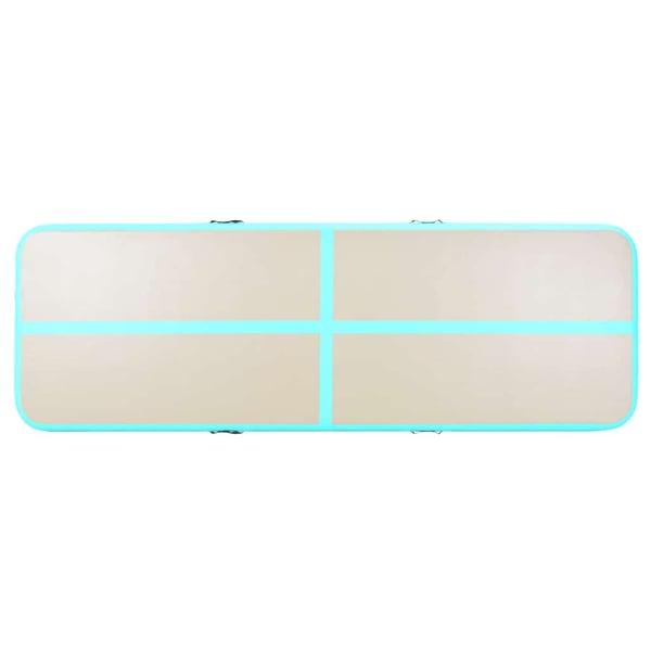 vidaXL Oppblåsbar gymnastikkmatte med pumpe 400x100x10 cm PVC grønn