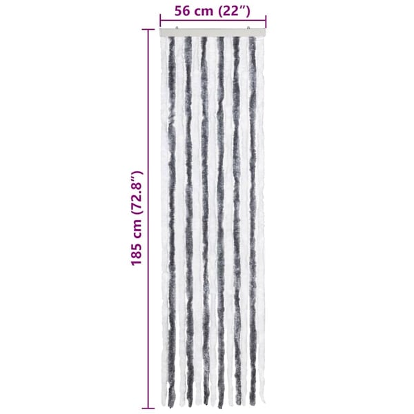 vidaXL Insektgardin grå og hvit 56x185 cm Chenille