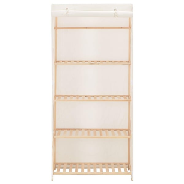 vidaXL Garderobeskap hvit 79x40x170 cm stoff
