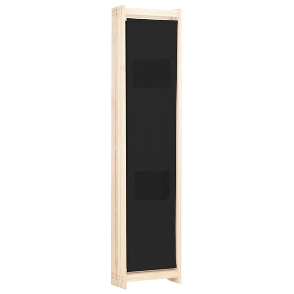 vidaXL Romdeler 5 paneler svart 200x170x4 cm stoff