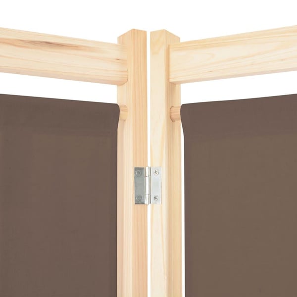 vidaXL Romdeler 3 paneler brun 120x170x4 cm stoff