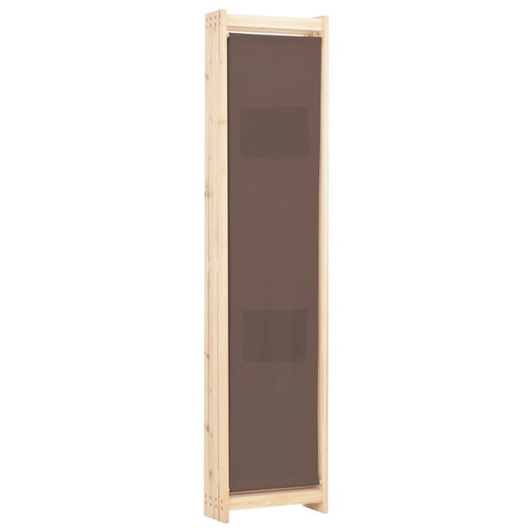 vidaXL Romdeler 4 paneler brun 160x170x4 cm stoff