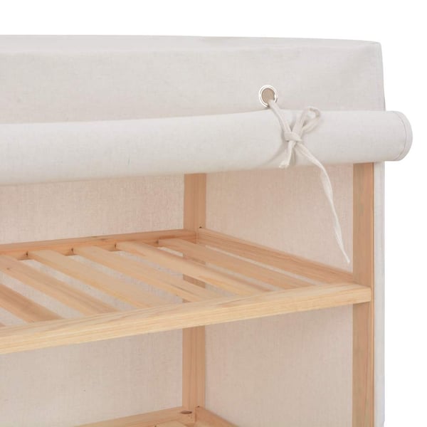 vidaXL Skoskap med trekk hvit 79x40x80 cm stoff