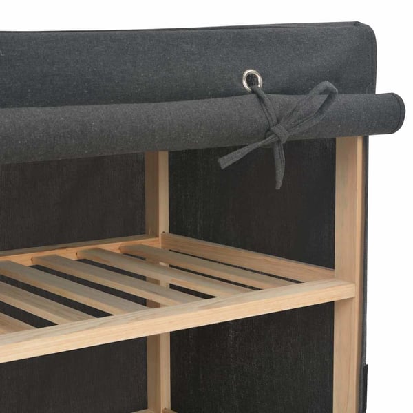 vidaXL Skoskap med trekk grå 79x40x80 cm stoff