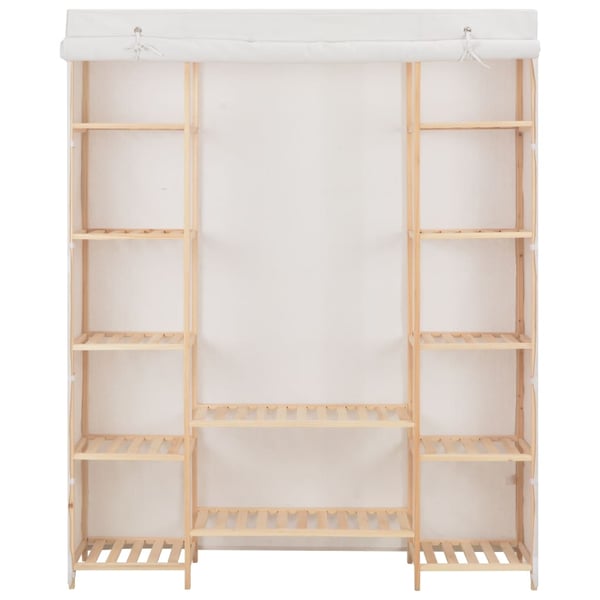 vidaXL Garderobeskap hvit 135x40x170 cm stoff