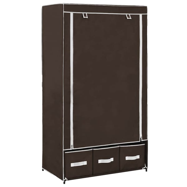 vidaXL Vaatekaappi ruskea 87x49x159 cm kangas