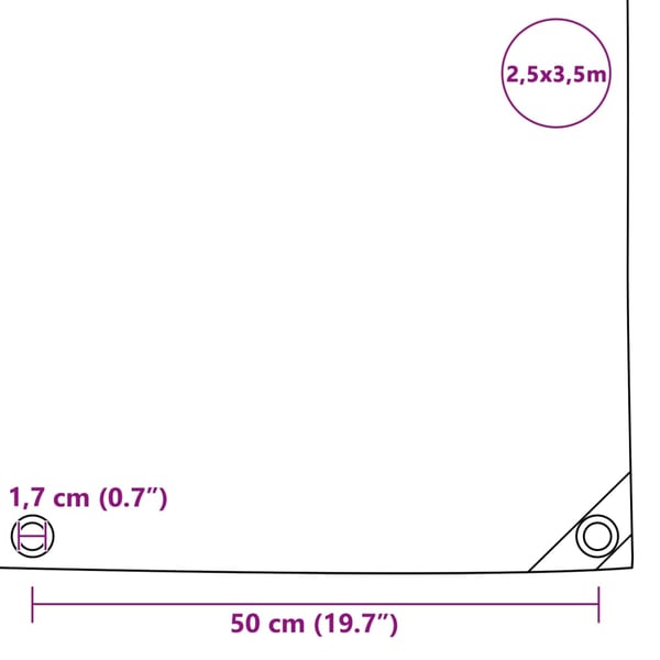 vidaXL Pressu 650 g/m² 2,5x3,5 m harmaa