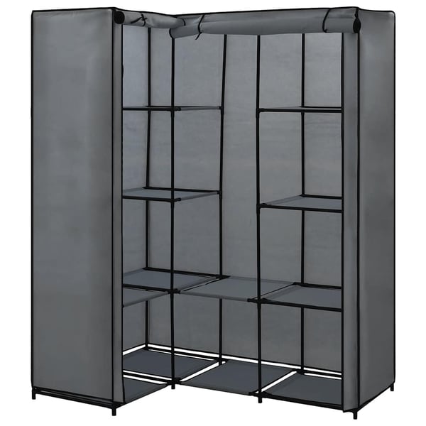 vidaXL Hjørnegarderobe grå 130x87x169 cm