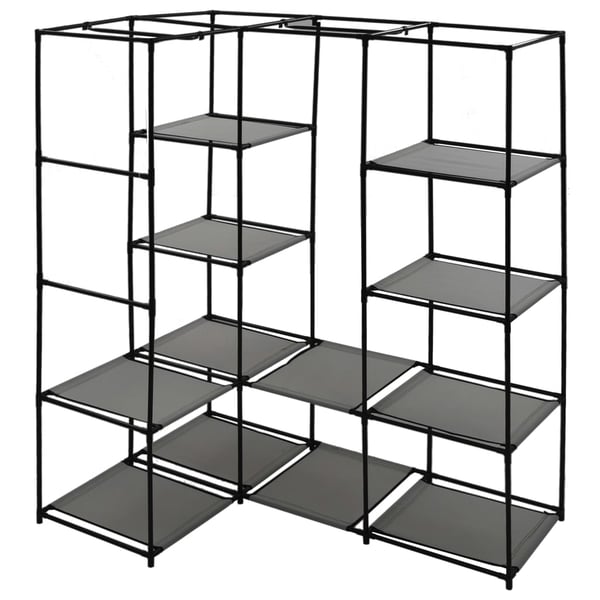 vidaXL Hjørnegarderobe grå 130x87x169 cm