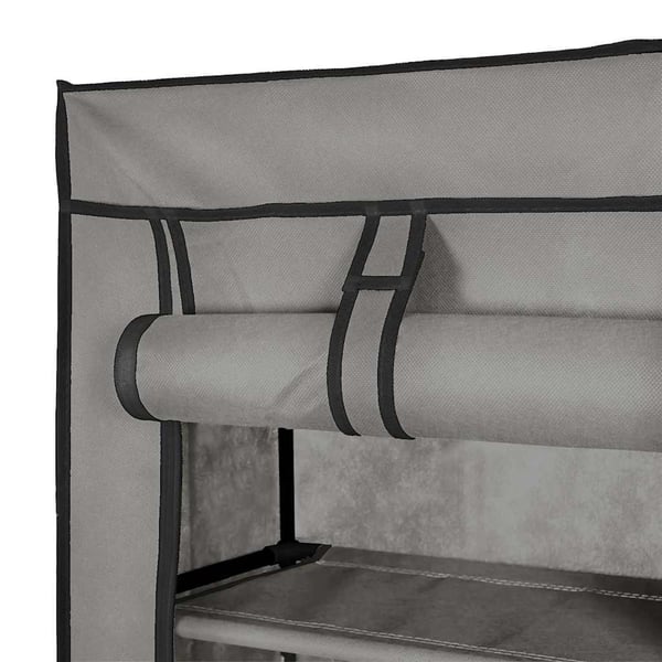 vidaXL Kenkäkaappi suojalla harmaa 57x29x162 cm kangas