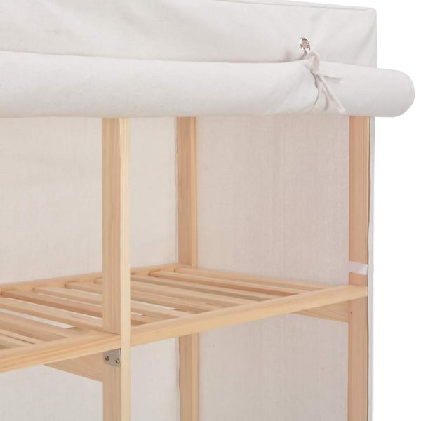 vidaXL Garderobeskap hvit 200x40x170 cm stoff