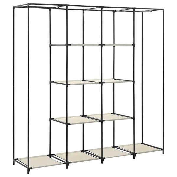 vidaXL klædeskab med 4 rum 175x45x170 cm cremefarvet