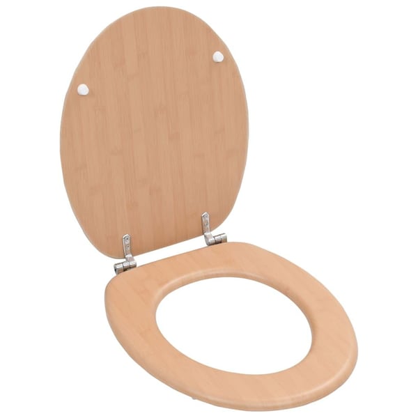 vidaXL Toalettseter 2 stk MDF bambus-design