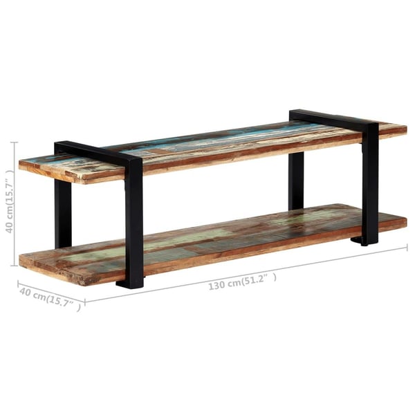 vidaXL TV-benk 130x40x40 cm gjenvunnet heltre