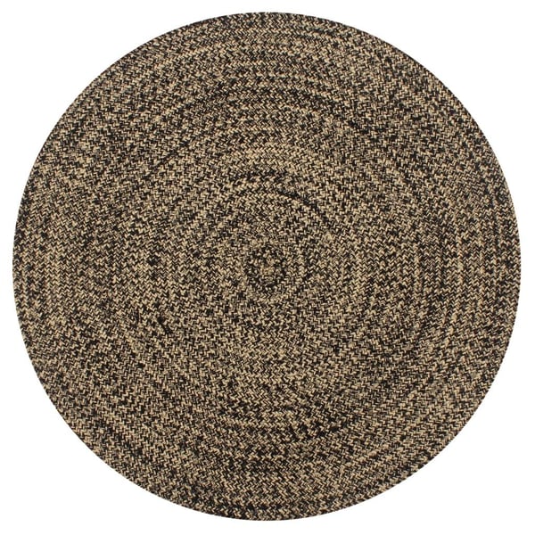vidaXL håndlavet tæppe jute 90 cm sort og naturfarvet