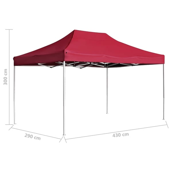 vidaXL Profesjonellt foldbart festtelt aluminium 4,5x3 m vinrød