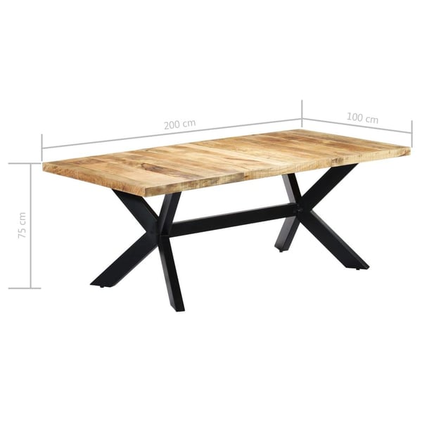 vidaXL Ruokapöytä mangopuu 200x100x75