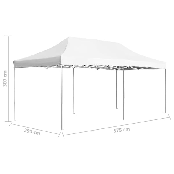 vidaXL Profesjonelt foldbart festtelt aluminium 6x3 m hvit