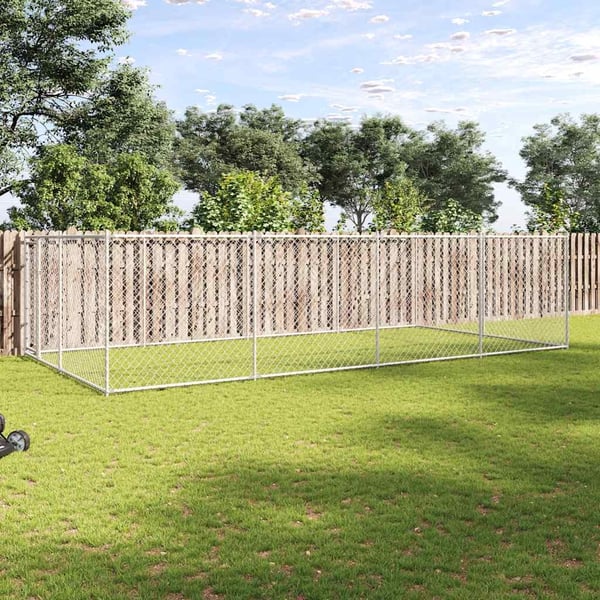 vidaXL Utendørs hundegård 7,6x3,8x1,9 m