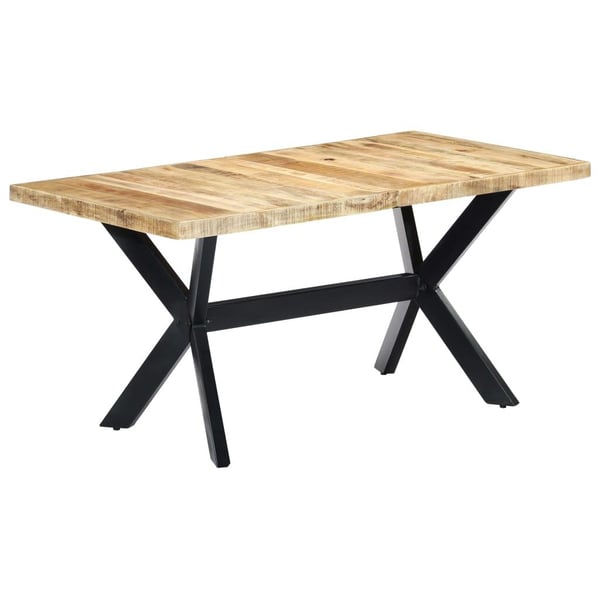 vidaXL Spisebord 160x80x75 cm grov heltre mango