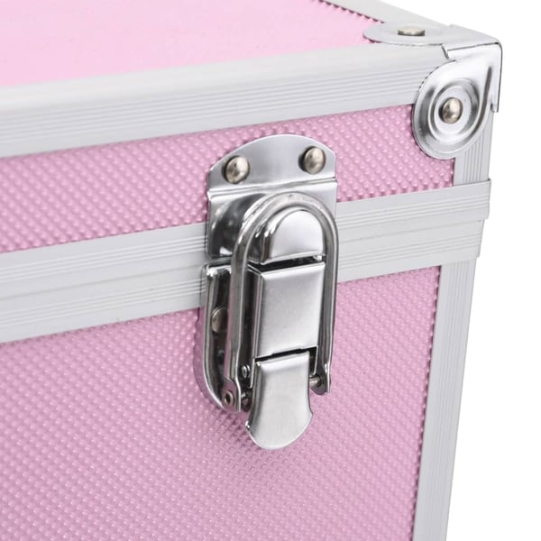 vidaXL Sminkeveske 37x24x40 cm rosa aluminium