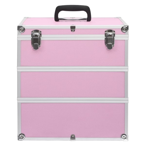 vidaXL Sminkeveske 37x24x40 cm rosa aluminium