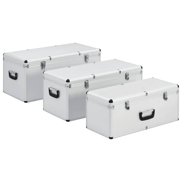 vidaXL Förvaringsväskor 3 st silver aluminium