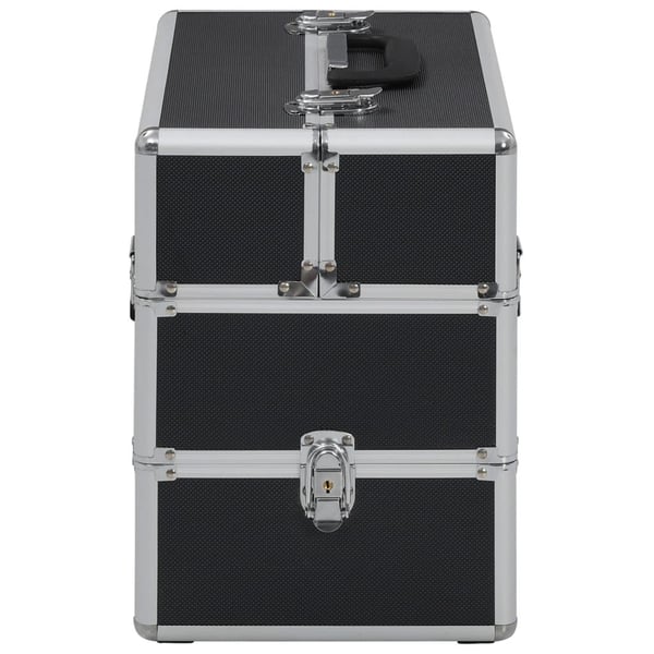 vidaXL makeupkuffert 37 x 24 x 35 cm sort aluminium