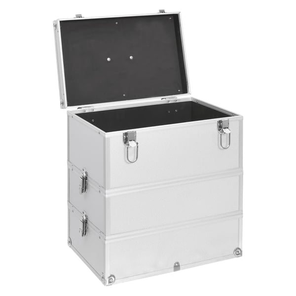 vidaXL Sminkeveske 37x24x40 cm sølv aluminium