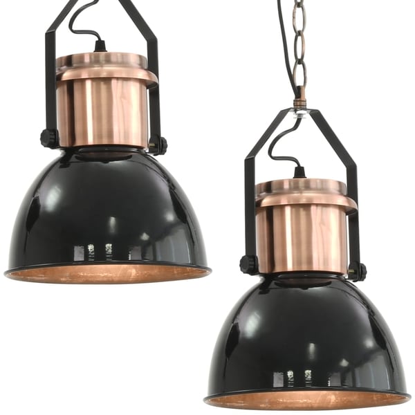 vidaXL Hengelamper 2 stk svart rund E27