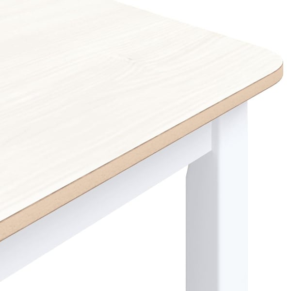 vidaXL Spisebord hvit og brun 114x71x75 cm heltre gummitre