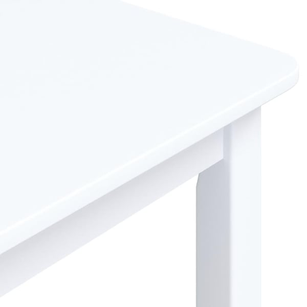 vidaXL spisebord 114 x 71 x 75 cm massivt gummitræ hvid