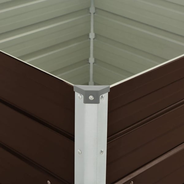 vidaXL Forhøyet hagebed brun 100x100x77 cm galvanisert stål