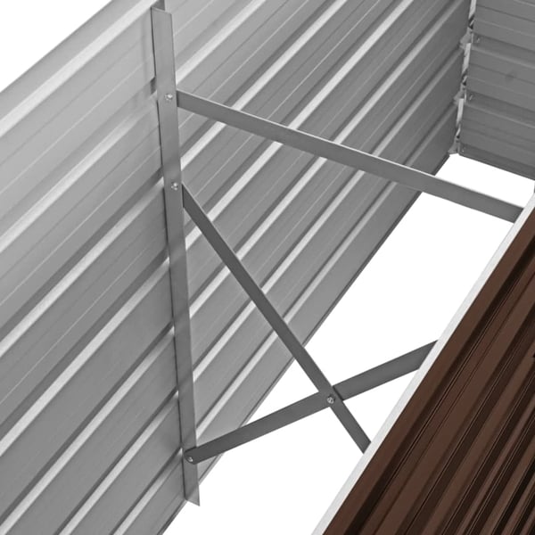 vidaXL hævet plantekasse 160x40x77 cm galvaniseret stål brun