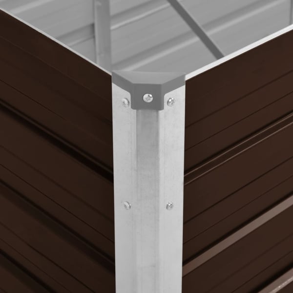 vidaXL hævet plantekasse 160x40x77 cm galvaniseret stål brun