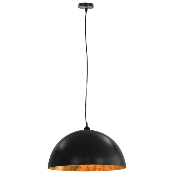 vidaXL Taklamper 2 stk svart og gull halvkuleformet 50 cm E27